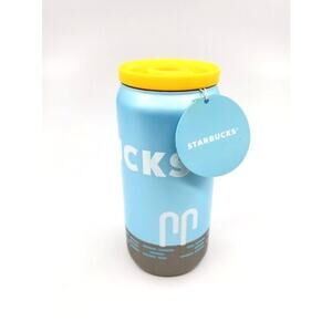 Starbucks Stainless Steel Tumbler Blue Yellow Lid / Collector Tumbler